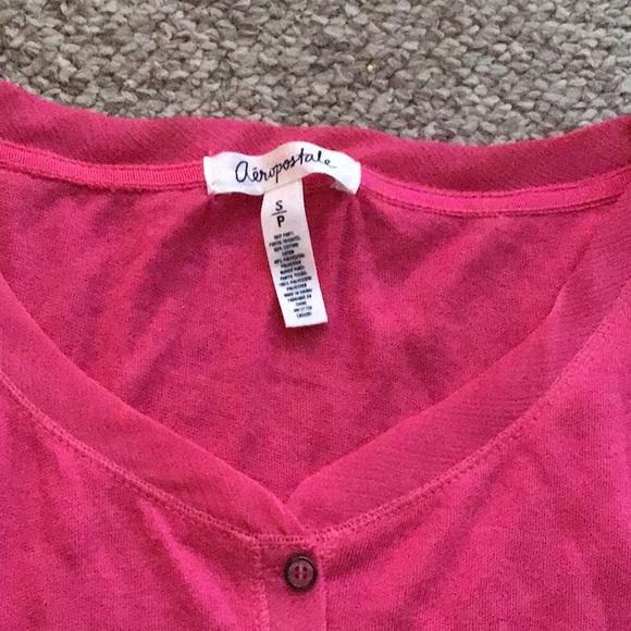 EUC Hot pink Aeropostale button up blouse - Picture 2 of 2